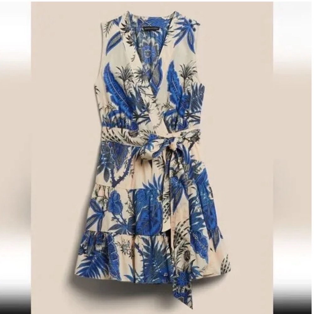 Banana Republic Stampa Mini Dress Blue Floral